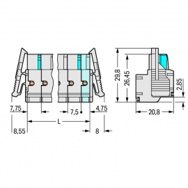 WAGO | 721-2202/037-000 | 2-CONDUCTOR FEMALE CONNECTOR; 100%