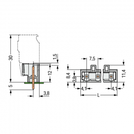 WAGO | 721-232/001-000 | THT MALE HEADER; 1.0 X 1.0 MM SOLDE