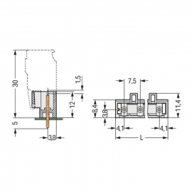 WAGO | 721-262/001-000 | THT MALE HEADER; 1.2 X 1.2 MM SOLDE