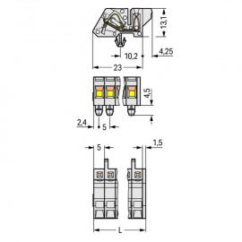 WAGO | 721-310/008-000 | 1-CONDUCTOR FEMALE CONNECTOR, ANGLE