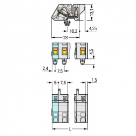 WAGO | 721-335/008-000 | 1-CONDUCTOR FEMALE PLUG; ANGLED; 10