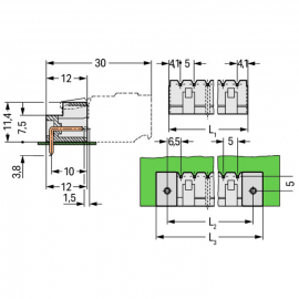 WAGO | 721-432/001-000 | THT MALE HEADER; 1.0 X 1.0 MM SOLDE