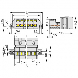 WAGO | 721-602/019-000 | 1-CONDUCTOR MALE CONNECTOR; 100% PR