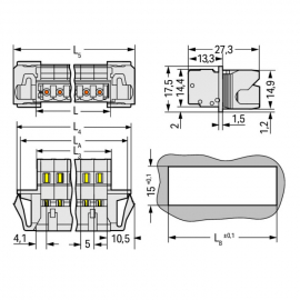 WAGO | 721-602/114-000 | 1-CONDUCTOR MALE CONNECTOR; 100% PR