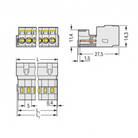 WAGO | 721-604 | 1-CONDUCTOR MALE CONNECTOR; 100% PROTECTED