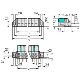 WAGO | 722-132/031-000 | THT FEMALE HEADER; 0.6 X 1.0 MM SOL