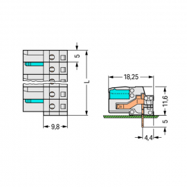 WAGO | 722-232 | THT FEMALE HEADER; 0.6 X 1.0 MM SOLDER PIN;