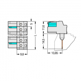 WAGO | 722-232/005-000 | FEMALE CONNECTOR FOR RAIL-MOUNT TER