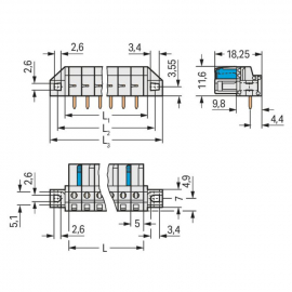 WAGO | 722-232/031-000 | THT FEMALE HEADER; 0.6 X 1.0 MM SOL