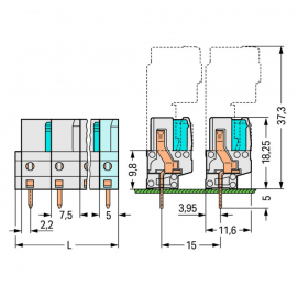 WAGO | 722-732 | THT FEMALE HEADER; 0.6 X 1.0 MM SOLDER PIN;