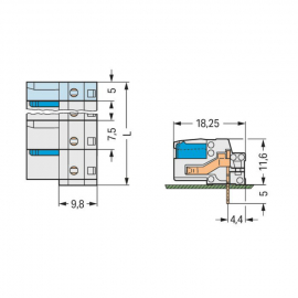 WAGO | 722-832 | THT FEMALE HEADER; 0.6 X 1.0 MM SOLDER PIN;