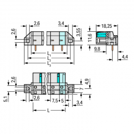 WAGO | 722-833/031-000 | THT FEMALE HEADER; ANGLED; PIN SPAC