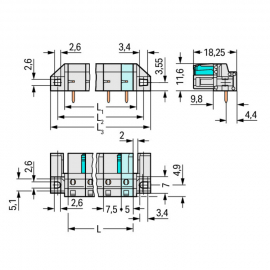 WAGO | 722-836/047-000 | THT FEMALE HEADER; ANGLED; PIN SPAC