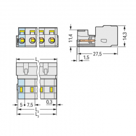 WAGO | 723-602 | 1-CONDUCTOR MALE CONNECTOR; 100% PROTECTED