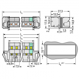 WAGO | 723-604/114-000 | 1-CONDUCTOR MALE CONNECTOR; 100% PR