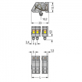 WAGO | 731-502/008-000 | 1-CONDUCTOR FEMALE PLUG; ANGLED; SN