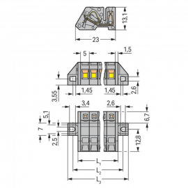 WAGO | 731-502/031-000 | 1-CONDUCTOR FEMALE PLUG; ANGLED; CL