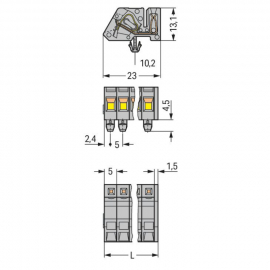 WAGO | 731-504/008-000 | 1-CONDUCTOR FEMALE PLUG; ANGLED; SN