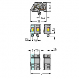 WAGO | 731-540/008-000 | 1-CONDUCTOR FEMALE PLUG; ANGLED; SN