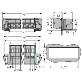 WAGO | 731-602/114-000 | 1-CONDUCTOR MALE CONNECTOR; SNAP-IN