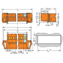 WAGO | 731-632/114-000 | 1-CONDUCTOR MALE CONNECTOR; SNAP-IN