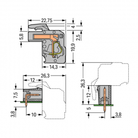 WAGO | 732-102/026-000 | 1-CONDUCTOR FEMALE CONNECTOR, ANGLE