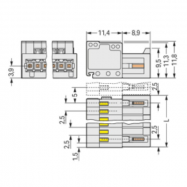 WAGO | 733-202 | 1-CONDUCTOR MALE CONNECTOR; 100% PROTECTED