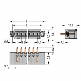 THT MALE HEADER; 1.0 X 1.0 MM SOLDER PIN; STRAIGHT; 100% PRO