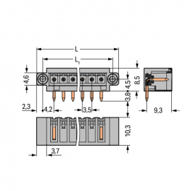 WAGO | 734-162/108-000 | THT MALE HEADER; 1.0 X 1.0 MM SOLDE