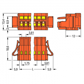 WAGO | 734-202/037-000 | 1-CONDUCTOR FEMALE PLUG; 100% PROTE