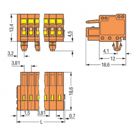 WAGO | 734-204/008-000 | 1-CONDUCTOR FEMALE PLUG; 100% PROTE