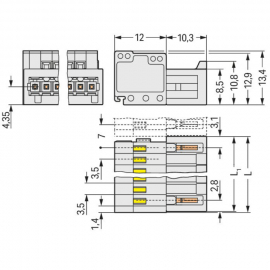 WAGO | 734-302 | 1-CONDUCTOR MALE CONNECTOR; 100% PROTECTED