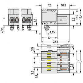 WAGO | 734-302/018-000 | 1-CONDUCTOR MALE CONNECTOR; 100% PR