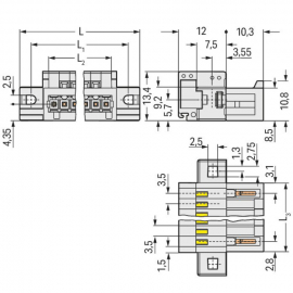 WAGO | 734-302/019-000 | 1-CONDUCTOR MALE CONNECTOR, CAGE CL