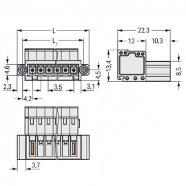 WAGO | 734-303/109-000 | 1-CONDUCTOR MALE CONNECTOR; 100% PR