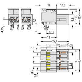 WAGO | 734-304/018-000 | 1-CONDUCTOR MALE CONNECTOR; 100% PR