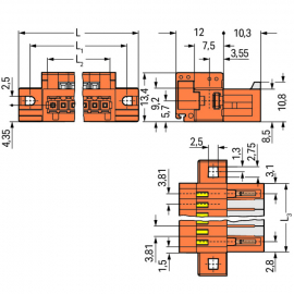 WAGO | 734-332/019-000 | 1-CONDUCTOR MALE CONNECTOR, CAGE CL