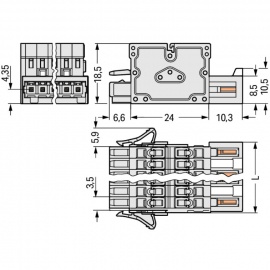 WAGO | 734-363/037-000 | 2-CONDUCTOR COMBI STRIP; 100% PROTE