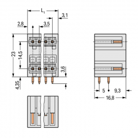 WAGO | 734-402 | THT DOUBLE-DECK MALE HEADER; 1.0 X 1.0 MM S