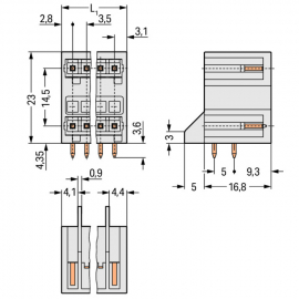 WAGO | 734-402/001-000 | THT DOUBLE-DECK MALE HEADER; 1.0 X