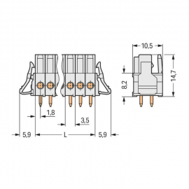 WAGO | 734-462/037-000 | THT FEMALE HEADER; 0.9 X 0.9 MM SOL