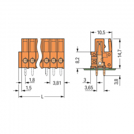 WAGO | 734-502 | THT FEMALE HEADER; 0.9 X 0.9 MM SOLDER PIN;