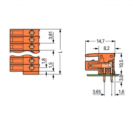 WAGO | 734-562 | THT FEMALE HEADER; 0.9 X 0.9 MM SOLDER PIN;