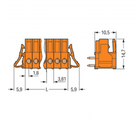 WAGO | 734-568/037-000 | THT FEMALE HEADER; 0.9 X 0.9 MM SOL