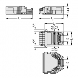 WAGO | 734-602 | STRAIN RELIEF HOUSING; LIGHT GRAY