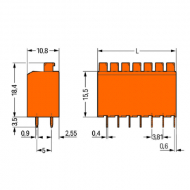 WAGO | 735-122 | PCB TERMINAL BLOCK; PUSH-BUTTON; 1.5 MM²; P