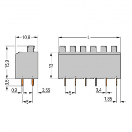 WAGO | 735-303 | PCB TERMINAL BLOCK; PUSH-BUTTON; 1.5 MM²; P