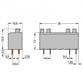 WAGO | 735-306/001-000 | PCB TERMINAL BLOCK; PUSH-BUTTON; 1.