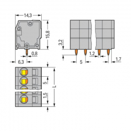 WAGO | 739-102 | PCB TERMINAL BLOCK; 2.5 MM²; PIN SPACING 5