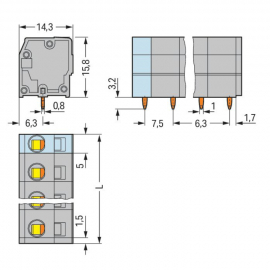 WAGO | 739-202 | PCB TERMINAL BLOCK; 2.5 MM²; PIN SPACING 7.